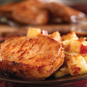 Pan-Seared Pork Chops with Maple Gravy & Apple Bacon Hash